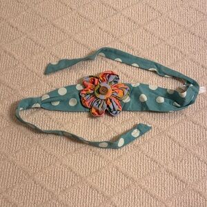 Matilda Jane Polka Dot Headband Sash Belt with Floral Accent